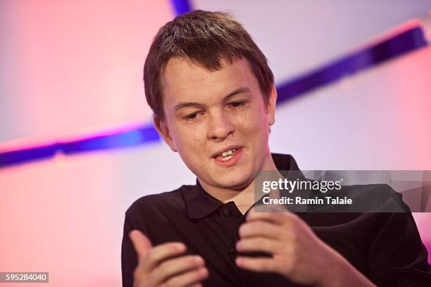 Andrey Ternovskiy, 17 year old creator and CEO of Chatroulette, speaks during the TechCrunch Disrupt conference in New York, on Tuesday, May 25, 2010.