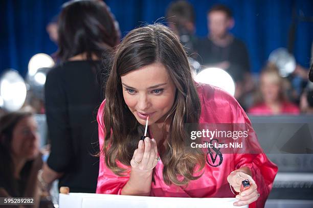 Miranda Kerr backstage at the "Victoria's Secret Fashion Show" in New York City. © LAN