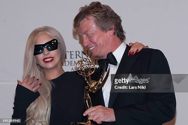 Lady Gaga and Nigel Lythgoe attend "The 39th Annual International Emmy Awards 2011" in the Mercury Ballroom at the New York Hilton in New York City....