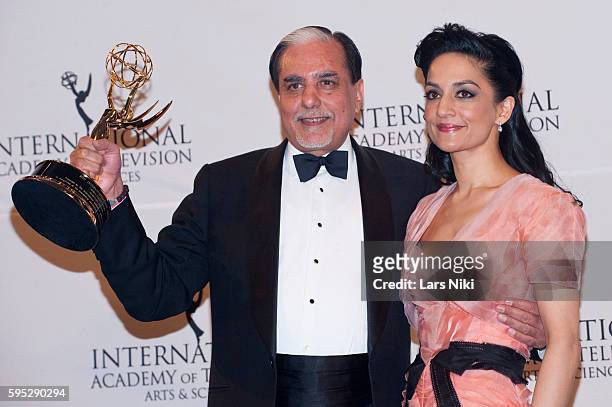 Subhash Chandra and Archie Panjabi attend "The 39th Annual International Emmy Awards 2011" in the Mercury Ballroom at the New York Hilton in New York...