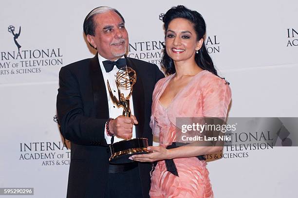 Subhash Chandra and Archie Panjabi attend "The 39th Annual International Emmy Awards 2011" in the Mercury Ballroom at the New York Hilton in New York...