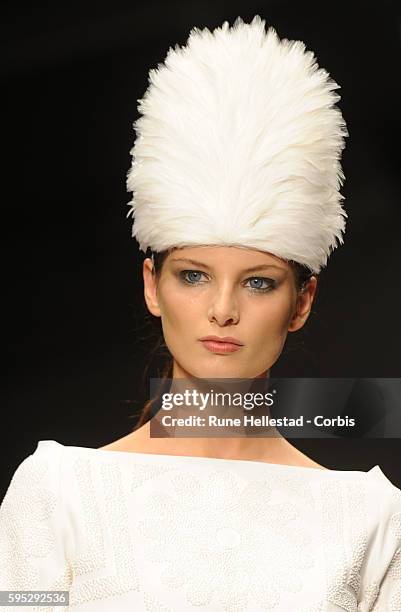 Model on the runway at Osman's Spring/Summer 2012 fashion show at London Fashion Week.