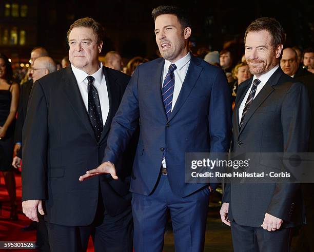 John Goodman, Ben Affleck and Bryan Cranston attend the premiere of Argo at The BFI London Film Festival at Odeon West End.