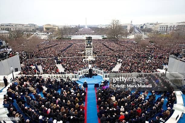 President Barack Obama addresses the crowd during the 57th Inauguration in Washington D.C., on January 20. 2013.