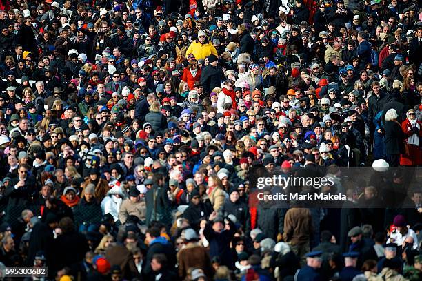 Crowds watch President Barack Obama's 57th Inauguration in Washington D.C., on January 20. 2013.