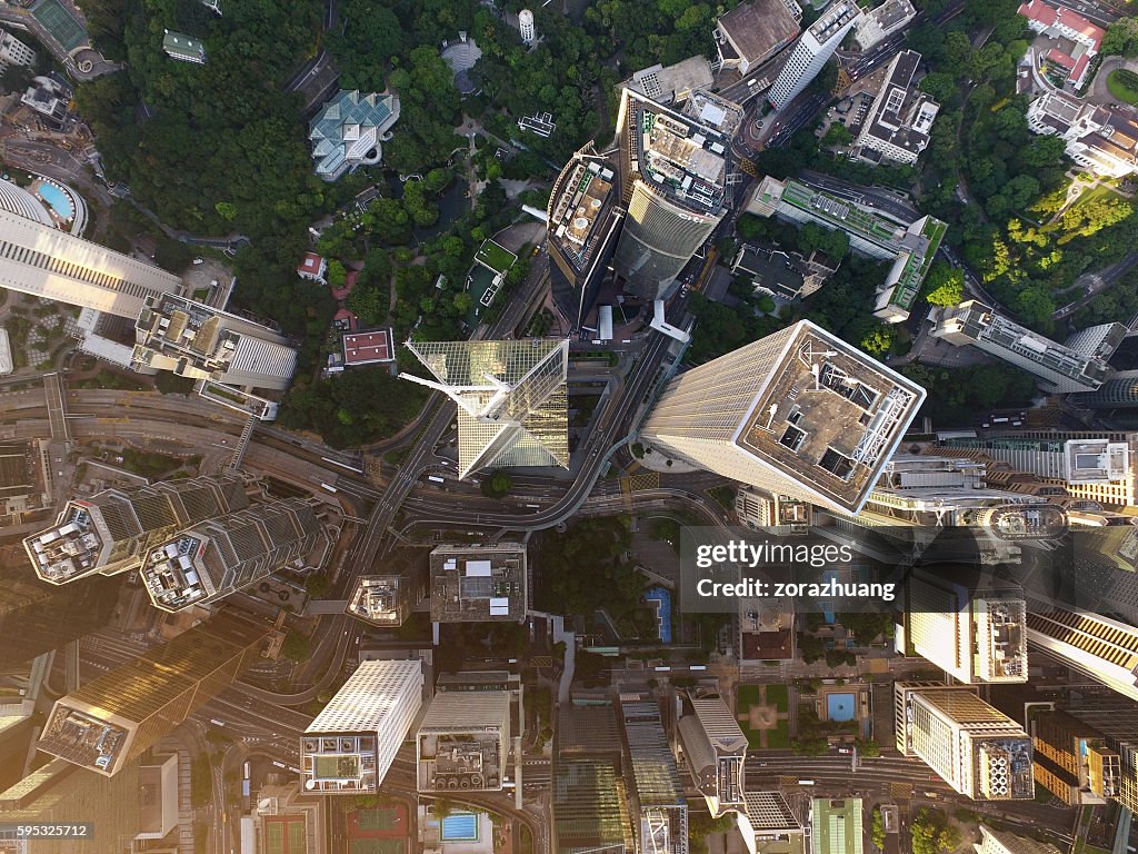 Aerial view of Hong Kong Downtown District