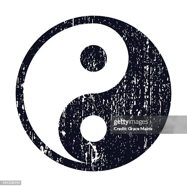 stockillustraties, clipart, cartoons en iconen met black and white yin yang lillustration - vector - gemengde signalen uitzenden