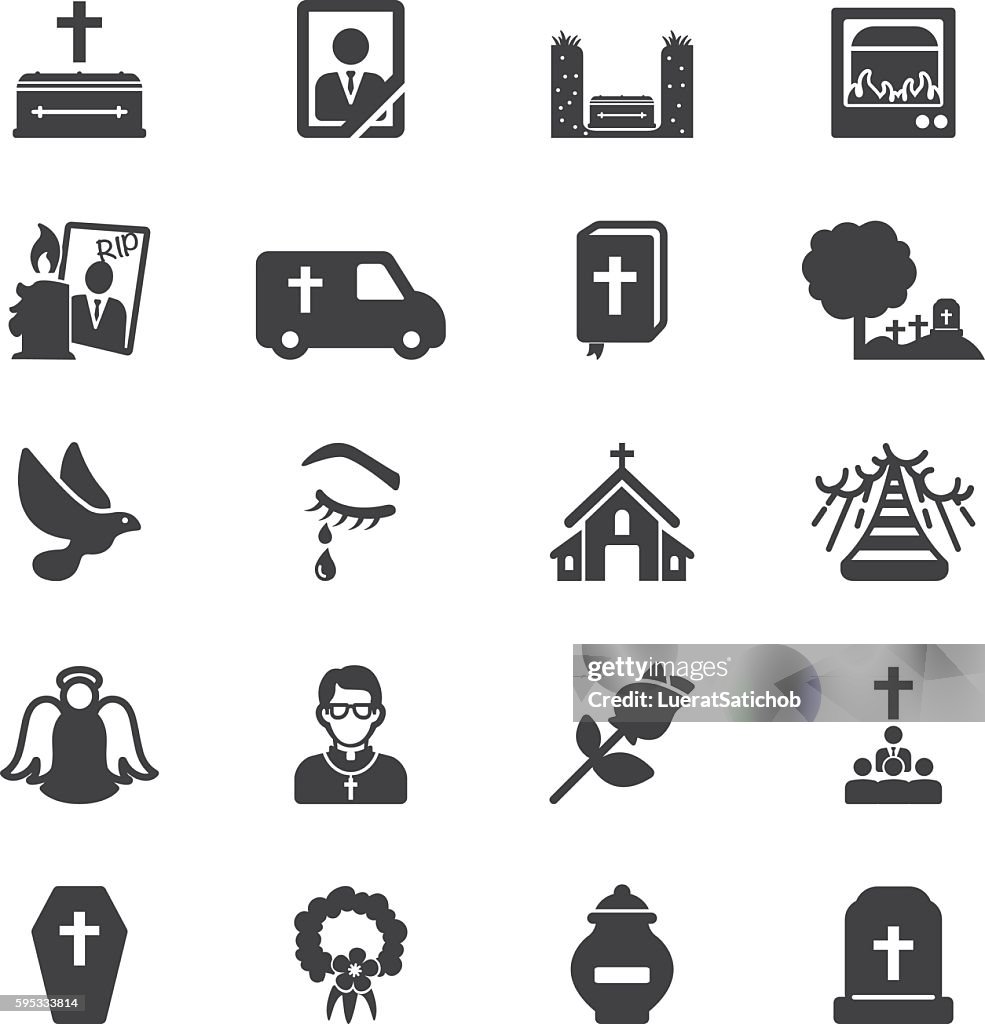 Funeral Silhouette Icons | EPS10