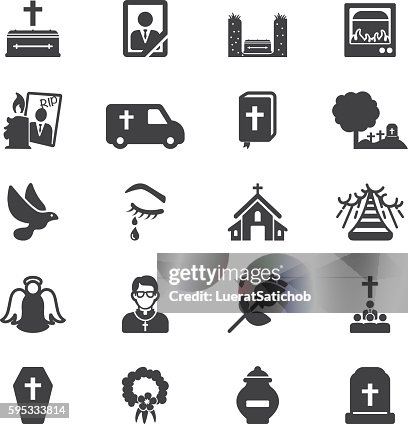 Funeral Silhouette Icons | EPS10 Funeral Silhouette Icons | EPS10