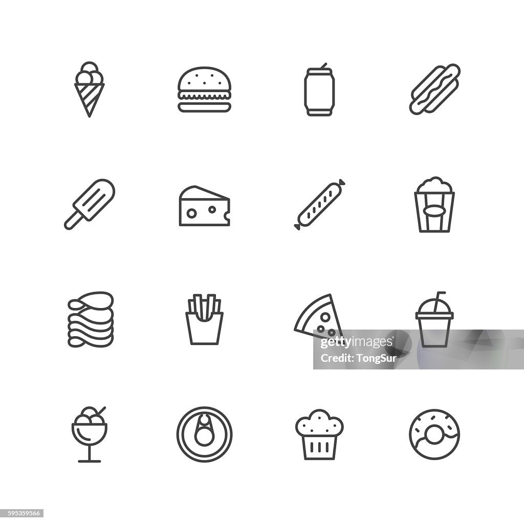 Iconos de comida chatarra