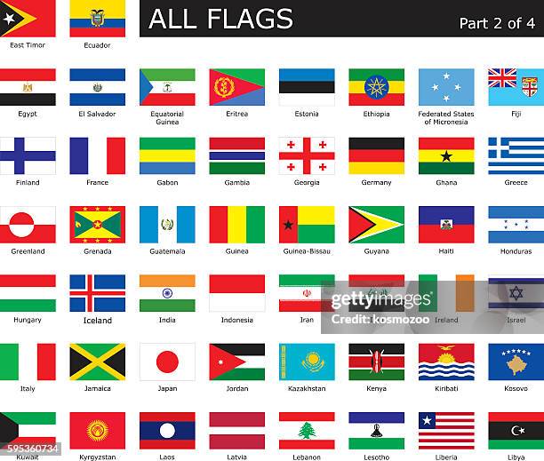 all world flags - kosovo stock illustrations