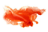 Red formless watercolor stain