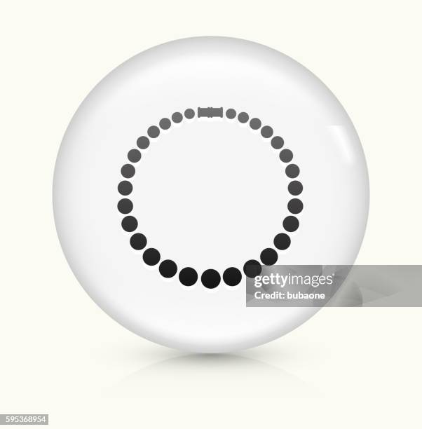 necklace icon on white round vector button - pearl necklace white background stock illustrations