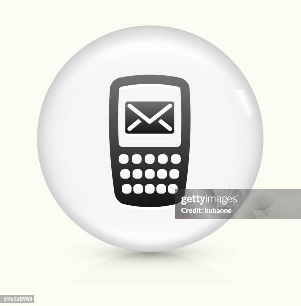 telephone text icon on white round vector button - direct response stock illustrations
