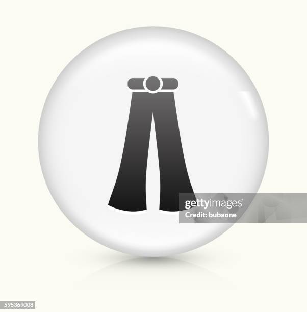 hippie pants icon on white round vector button - flared trousers stock illustrations