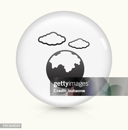 Cloud and Globe icon on white round vector button Cloud and Globe icon on white round vector button