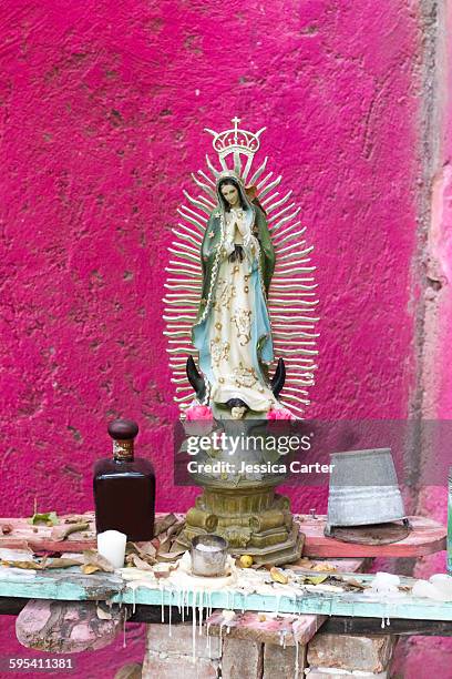 mexican virgin mary statue - cozumel mexico stock pictures, royalty-free photos & images