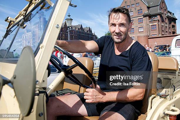 German actor Mark Keller attends the first day of the Hamburg-Berlin Klassik Rallye on August 25, 2016 in Hamburg, Germany.