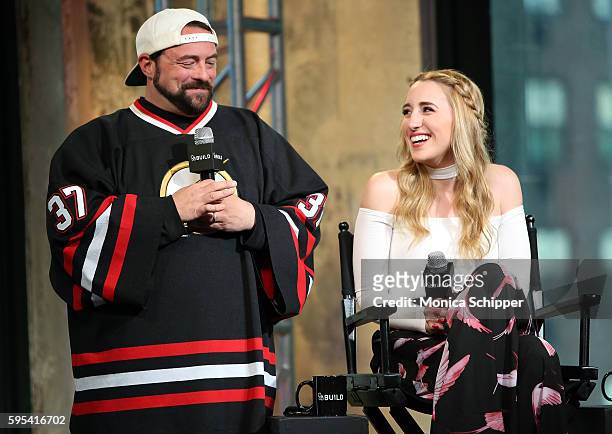 Actor and filmmaker Kevin Smith and actress Harley Quinn Smith speak at AOL Build Presents Kevin Smith and Harley Quinn Smith Discussing Their Film,...