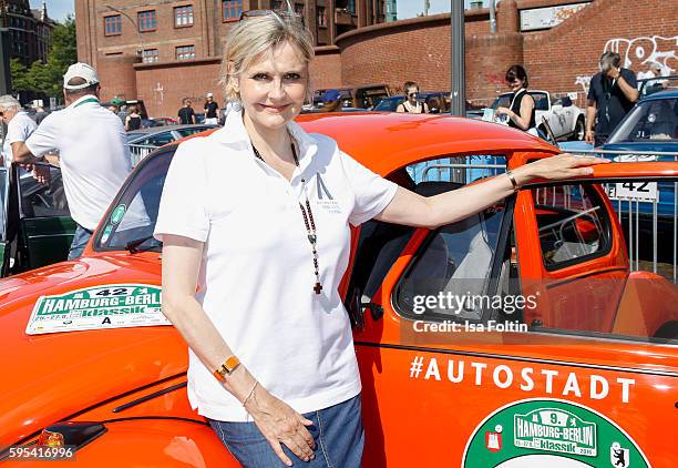 German actress Katharina Schubert attends the first day of the Hamburg-Berlin Klassik Rallye on August 25, 2016 in Hamburg, Germany.