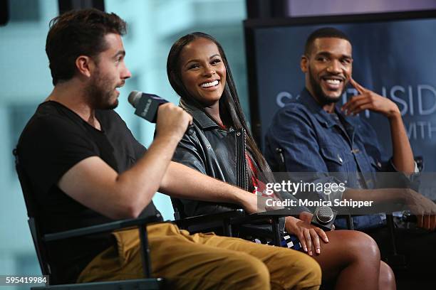 Filmmaker Richard Tanne, and actors Tika Sumpter and Parker Sawyers speak at AOL Build Presents Tika Sumpter, Parker Sawyers and Richard Tanne...