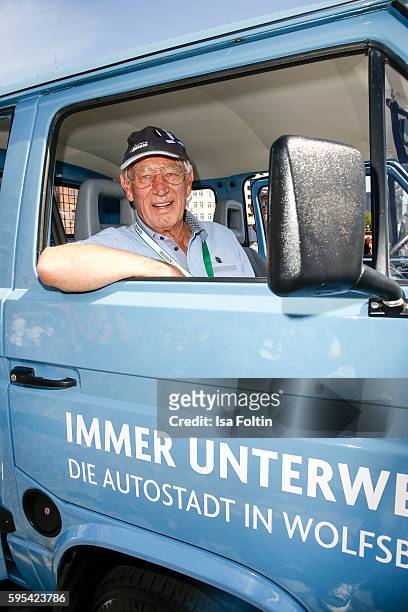 German actor Sigfried Rauch attends the first day of the Hamburg-Berlin Klassik Rallye on August 25, 2016 in Hamburg, Germany.