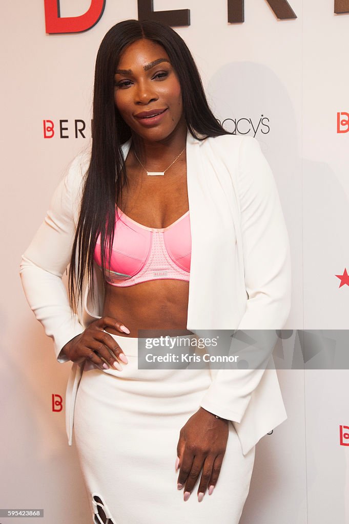 Tennis star Serena Williams attends the launch of her Berlei Bras