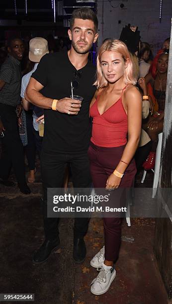 Alex Mytton and Jess Woodley attend Notion Magazine Presents 'Summer Vibes' Summer Party at Mangle @ The Laundry on August 25, 2016 in London,...