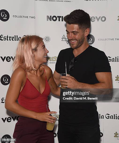 Jess Woodley and Alex Mytton attend Notion Magazine Presents 'Summer Vibes' Summer Party at Mangle @ The Laundry on August 25, 2016 in London,...