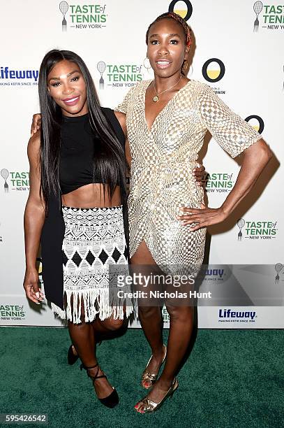 Serena Williams and Venus Williams attend Taste Of Tennis New York on August 25, 2016 in New York City.