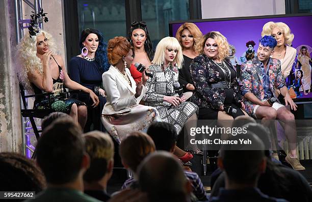 Alyssa Edwards, Coco Montrese, Detox, Katya, Tatianna, Ginger Minj, Roxxxy Andrews, Phi Phi O'Hara and Alaska attend AOL Build to discuss "RuPaul's...