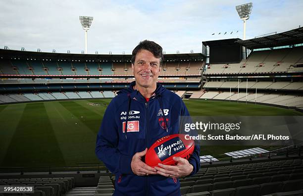 Paul Roos, Senior Coach of the Demons during a Melbourne Demons AFL press conference at the Melbourne Cricket Ground on August 26, 2016 in Melbourne,...