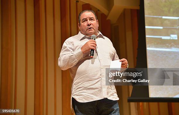 Chef Emeril Lagasse speaks onstage during Amazon Original Series "Eat the World With Emeril Lagasse" premiere event on September 2, 2016 in Los...