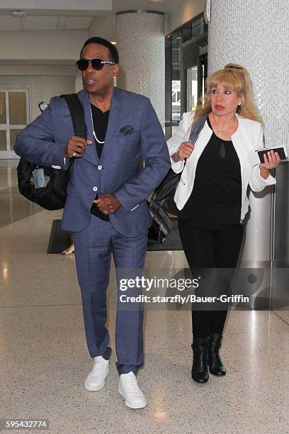 Charlie Wilson and Mahin Wilson are seen at LAX on August 25, 2016 in Los Angeles, California.