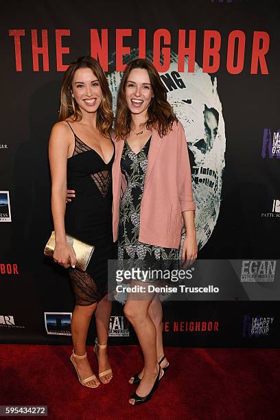 Actress Melissa Bolona and actress Alex Essoe arrive at the premiere of "The Neighbor" at Brenden Theaters at Palms Casino Resort on August 25, 2016...