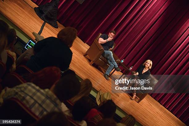 Author and Motivational Speaker Noah Galloway and Writer Alison Bonaguro host a question and answer session at Nashville Public Library on August 25,...