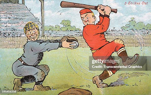 1910 USA humorous baseball postcard ‘A high ball' 1910 USA humorous baseball postcard ‘A high ball'
