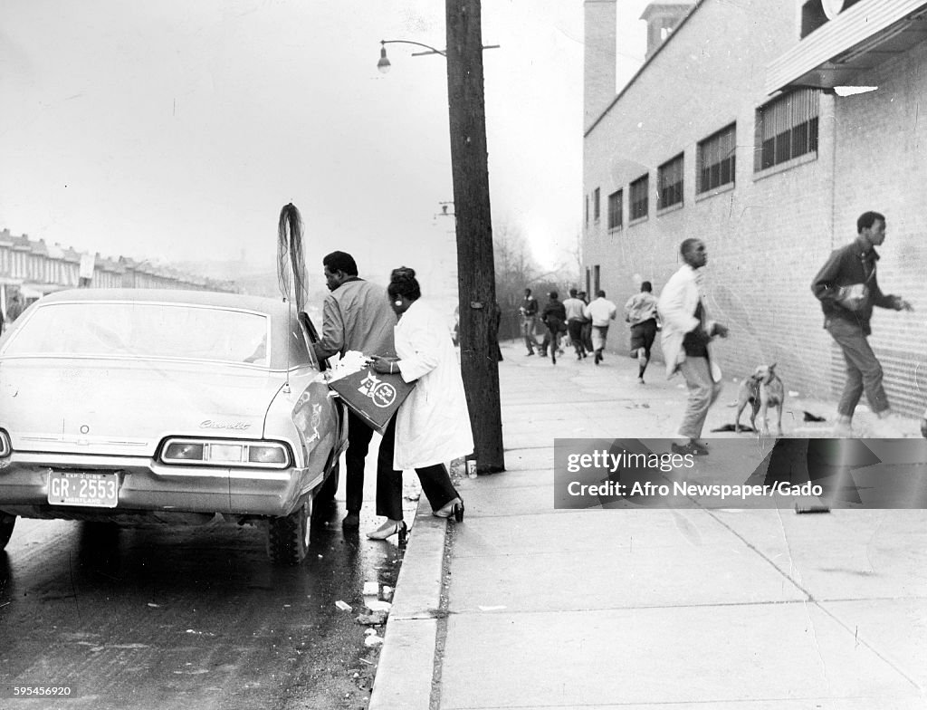 Baltimore Riots 1968 At the intersection of Franklin and Franklintown Roads in Baltimore ...