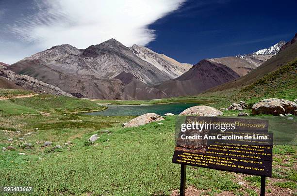 laguna horcones refuge - mount aconcagua stock pictures, royalty-free photos & images