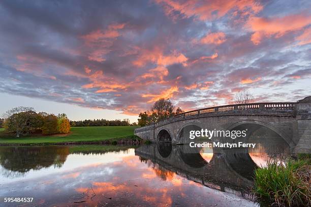 blenheim bridge sunset - blenheim palace stock pictures, royalty-free photos & images