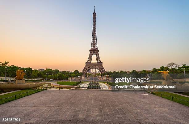 the eiffel tower in the early morning - 艾菲爾鐵塔 個照片及圖片檔