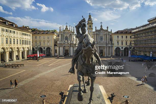 piazza (square) san carlo - turin stock pictures, royalty-free photos & images