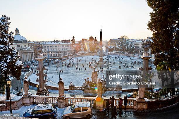 the piazza del popolo - piazza del popolo rome foto e immagini stock