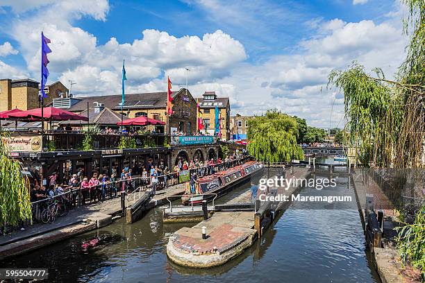 camden town, view of camden lock - camden lock stock pictures, royalty-free photos & images