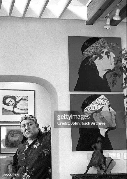 Portrait of Native American artist RC Gorman, Taos, New Mexico, 1982.