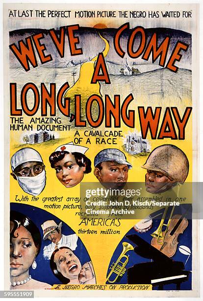 One Sheet movie poster advertises 'We've Come a Long Long Way' , a Jack Goldberg documentary starring Paul Robeson, Marian Anderson, Joe Louis,...