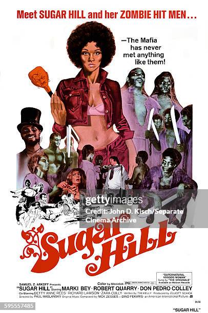 One Sheet movie poster advertises 'Sugar Hill' , the horror crime drama starring Marki Bey, Don Pedro Colley, Richard Lawson, Zara Cully, and Charles...