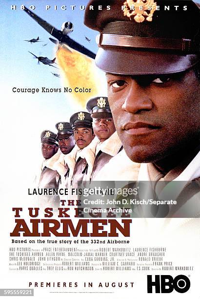 One Sheet movie poster advertises 'The Tuskegee Airmen' , a military docu-drama starring Laurence Fishburne, Allen Payne, Malcolm Jamal Warner,...