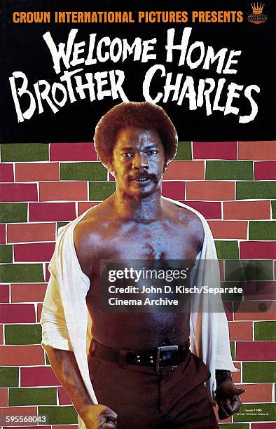 One Sheet movie poster advertises 'Welcome Home Brother Charles' , a drama directed by Jamaa Fanaka and starring Marlo Monte, 1975.