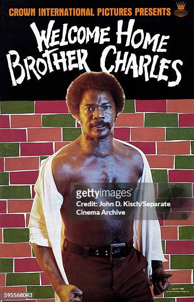 One Sheet movie poster advertises 'Welcome Home Brother Charles' , a drama directed by Jamaa Fanaka and starring Marlo Monte, 1975.